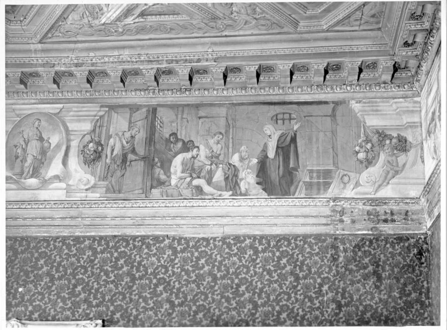 Santa Sabina visita in prigione Narbone e Felice - Vicenza, Palazzo Tristino, Baston